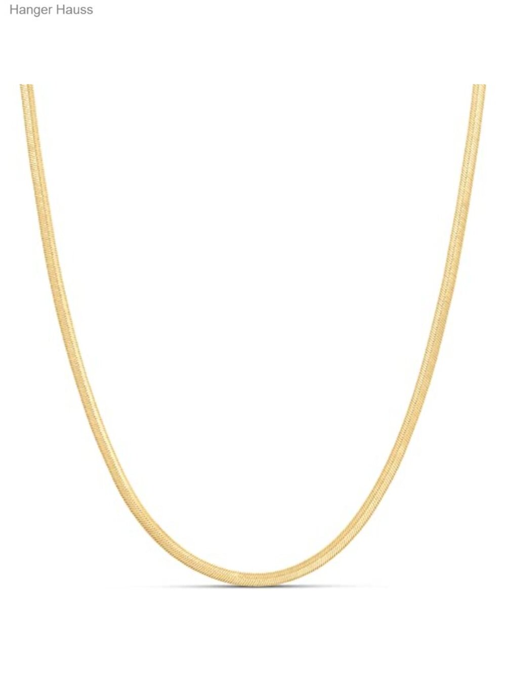 20" Gold Plated Herringbone Chain Necklace - 14K Over Brass, Layering